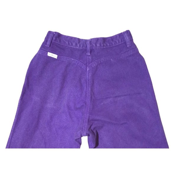 Vintage Bar None Jeans Purple High Waist Rise Thoroughbred 24 inch Waist 7 / 8 R - Picture 5 of 14